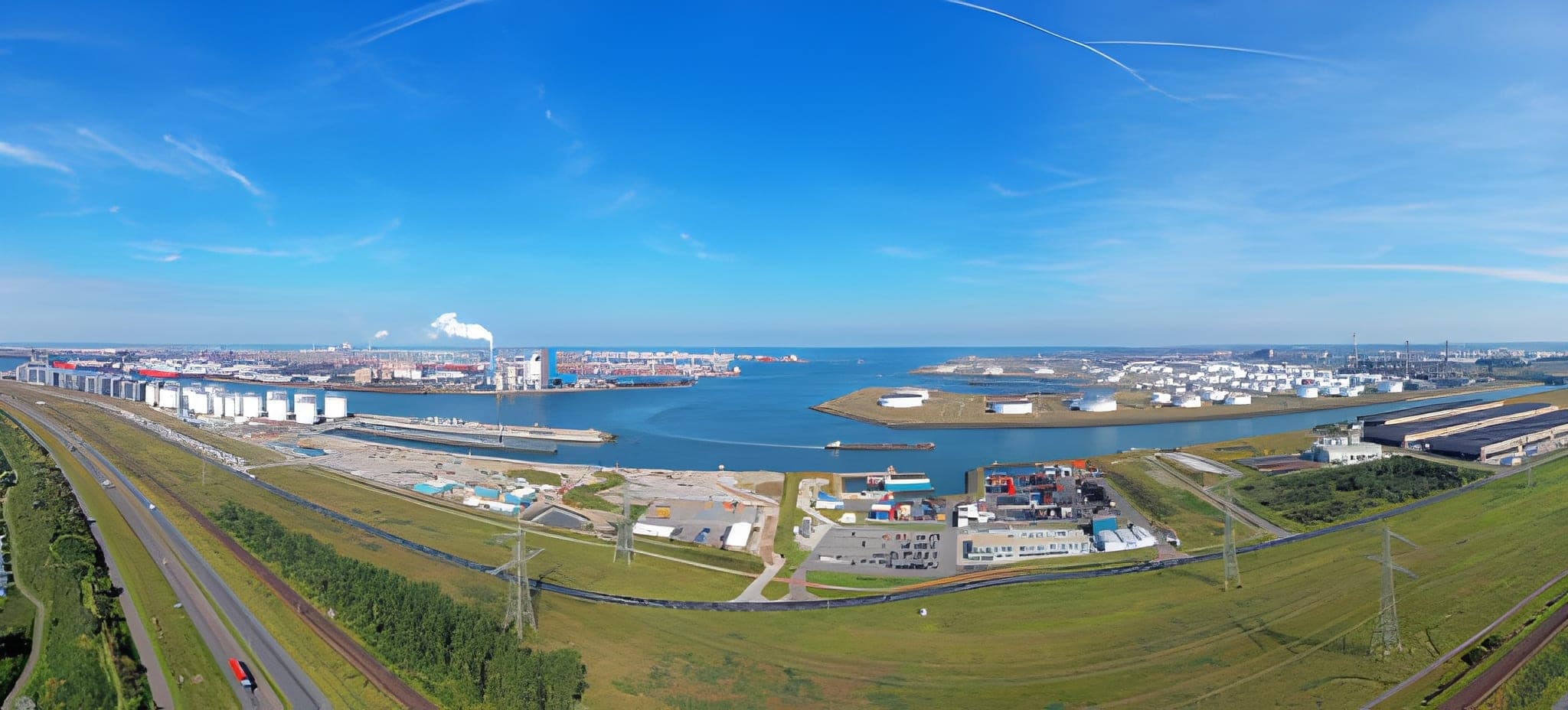 Rotterdam port panorama