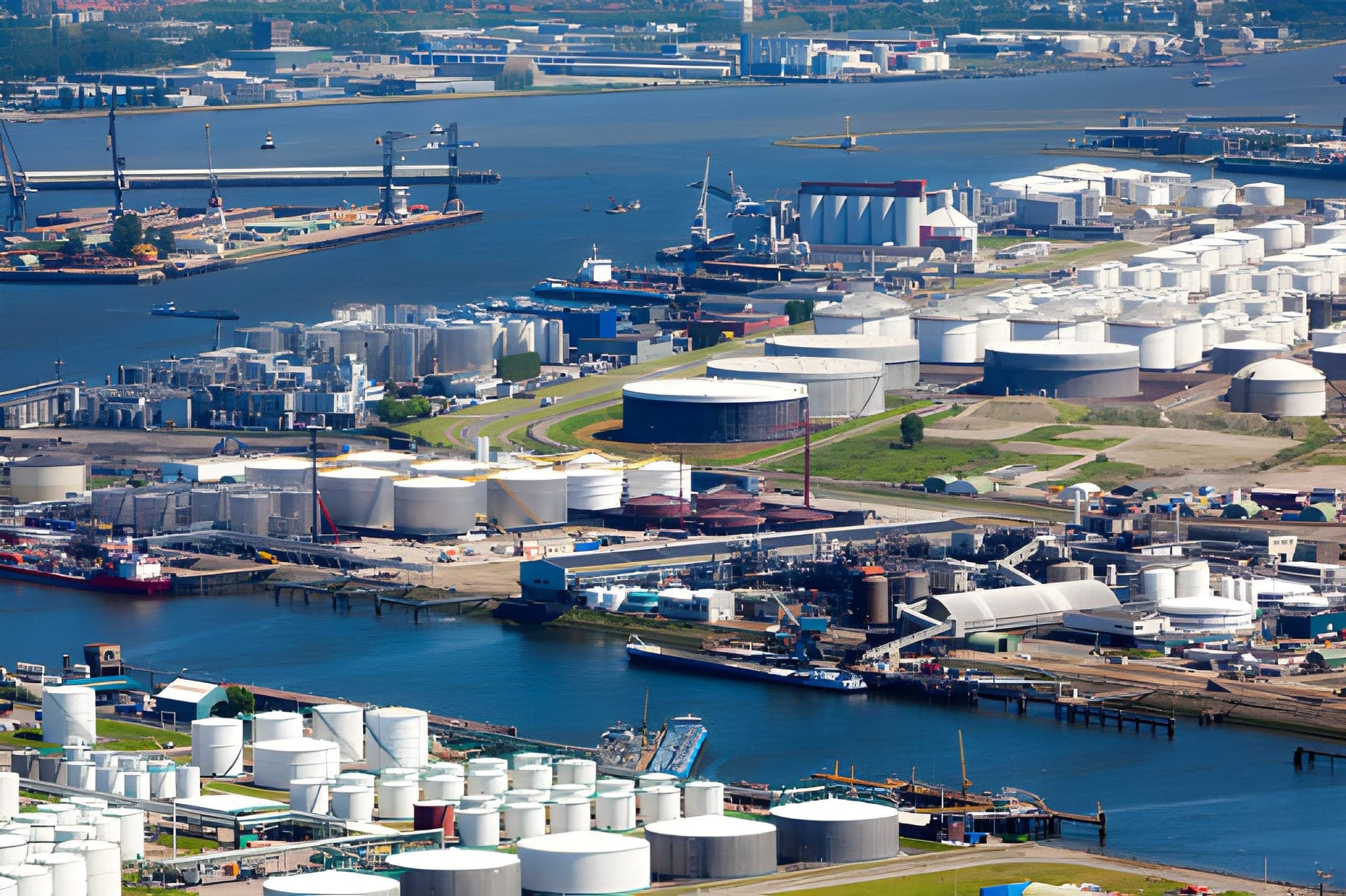 JSF Logistics oil storage tank farm at Port of Rotterdam, Netherlands
